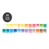 Peinture aquarelle - Boîte 24 demi-godets - Palette intégrée - Scolaire - Milan