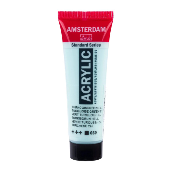 photo - Peinture Acrylique en tube turquoise vert clair 20ml - Amsterdam