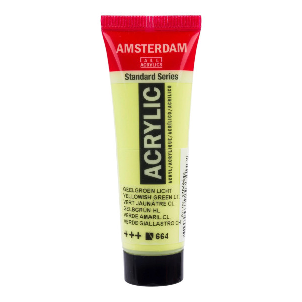 photo - Peinture Acrylique en tube vert jaunâtre clair 20ml - Amsterdam