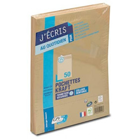 lot-50-kraft-pochettes-brun-format-C4-auto-adhésive-229x324m-85g-GPV-fermeture-sécurisée-collage-renforcé