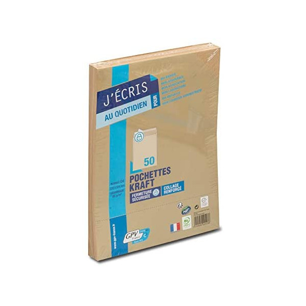 lot-50-kraft-pochettes-brun-format-C4-auto-adhésive-229x324m-85g-GPV-fermeture-sécurisée-collage-renforcé