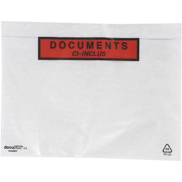 Lot de 100 pochettes documents ci-inclus format A5 - GPV pas cher