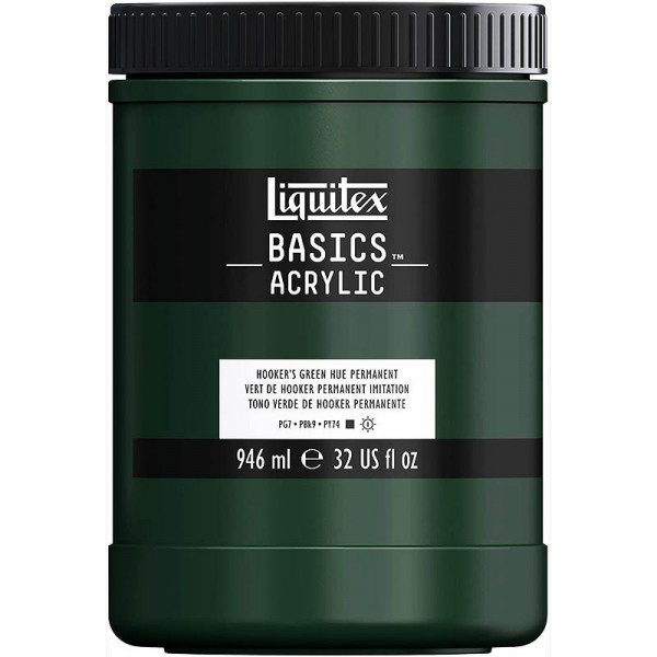 Pot de Peinture Liquitex Acrylique Basics 946ml Vert De Hooker Permanent Imitation Pas Cher