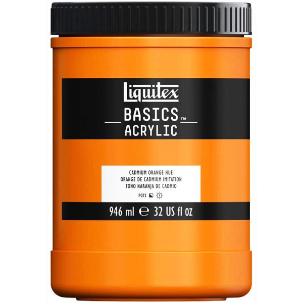 Pot de Peinture Liquitex Acrylique Basics 946ml Orange De Cadmium Imit Pas Cher