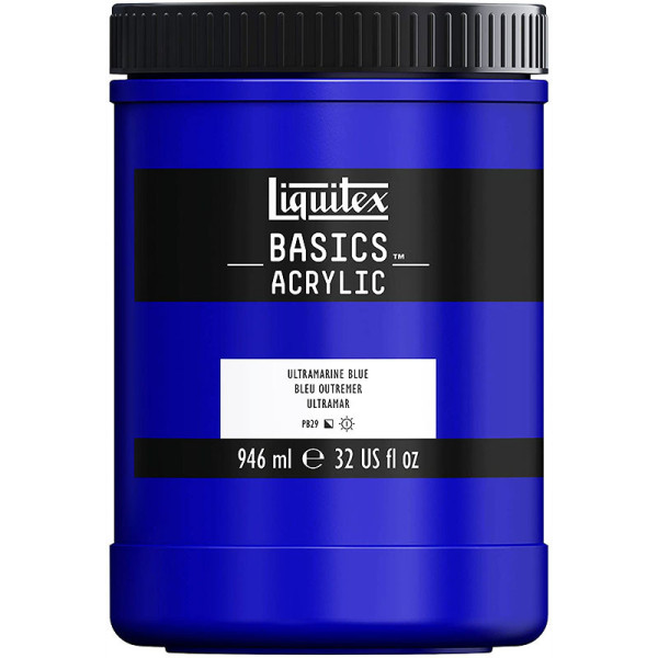 Pot de Peinture Liquitex Acrylique Basics 946ml Bleu Outremer Pas Cher