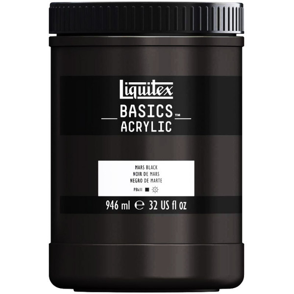 Pot de Peinture Liquitex Acrylique Basics 946ml Noir de Mars Pas Cher