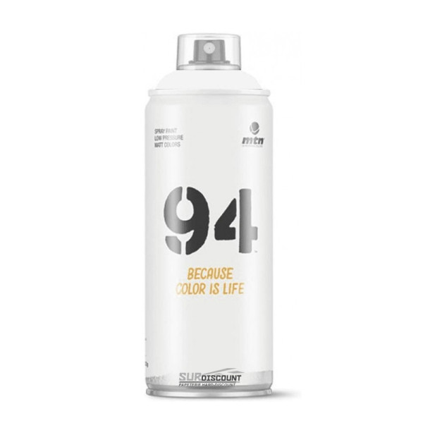 Bombe de peinture MTN 94 - Blanc mat pas cher Ral 9010 - 400ml