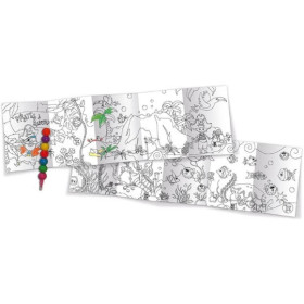 Coloriage - Les pirates - 5 dessins + 1 crayon 7 couleurs - Enfant - Format voyage