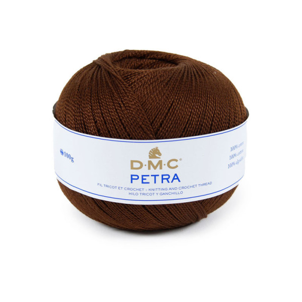 photo - Pelote de laine - 100% coton - Marron - 5938 - DMC - Petra - Longues fibres