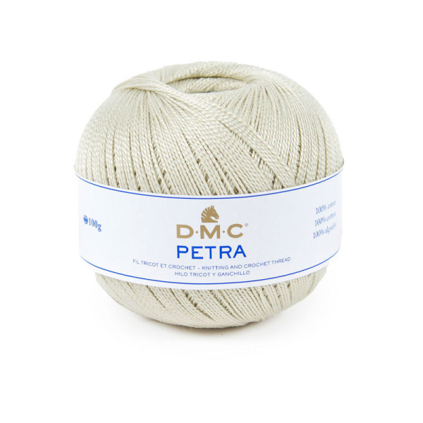photo - Pelote de laine - 100% coton - Gris - 54003 - DMC - Petra - Grosseur 5