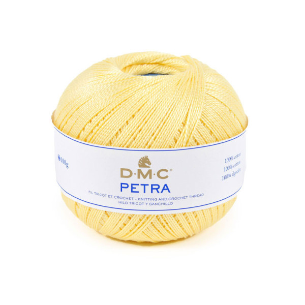 photo - Pelote de laine - 100% coton - Jaune - 5745 - DMC - Petra - Grosseur 5