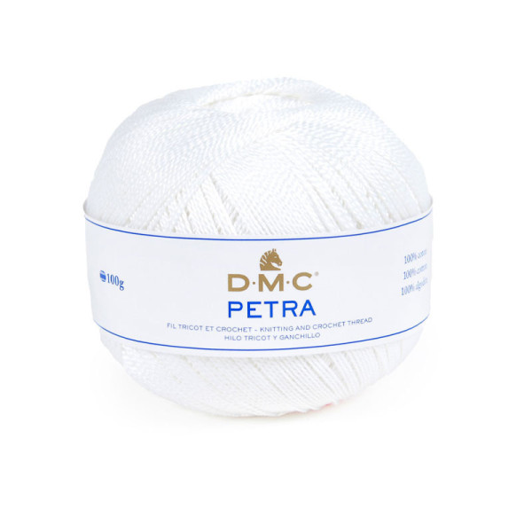 photo - Pelote de laine - 100% coton - Blanc - B5200 - DMC - Petra - Grosseur 5
