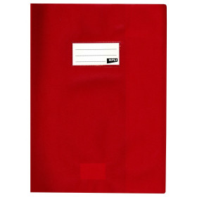 photo-Protège-cahier opaque rouge en PVC – Format 24x32 cm – Épaisseur 19/100ème – Grain cuir