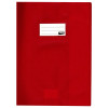 photo-Protège-cahier opaque rouge en PVC – Format 24x32 cm – Épaisseur 19/100ème – Grain cuir
