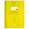 photo-Protège-cahier opaque jaune en PVC – Format 24x32 cm – Épaisseur 19/100ème – Grain cuir
