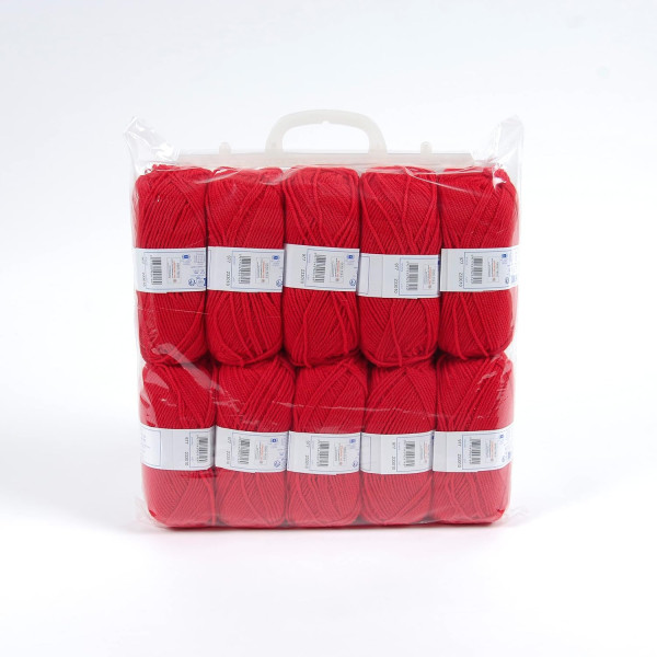 10 pelotes - 100% acrylique - Rouge - 977 - 50g - 140m - DMC - Knitty 4 - Tricot