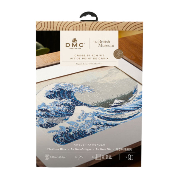 photo - Kit point de croix - Canevas - DMC - La grande vague - Toile, fils, aiguilles
