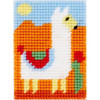 photo - Canevas - Mika le lama - 13x18cm - Pour enfant - Demi-point - Toile, fils et aiguille
