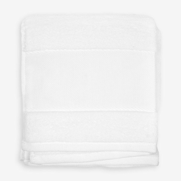 photo - Serviette de toilette - Blanc - 50x100 cm - A broder et personnaliser - DMC