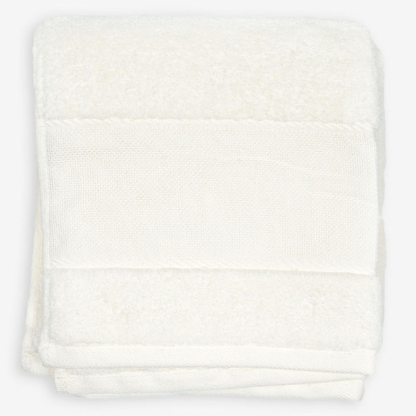 photo - Serviette de toilette - Ecru - 50x100 cm - A broder et personnaliser - DMC