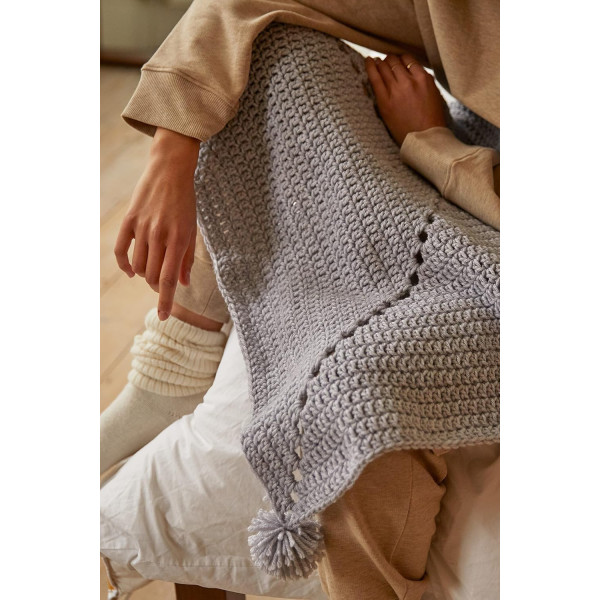 Kit crochet - Ma couverture bien-être - Gris - DMC - Intermédiaire - Laine, crochet
