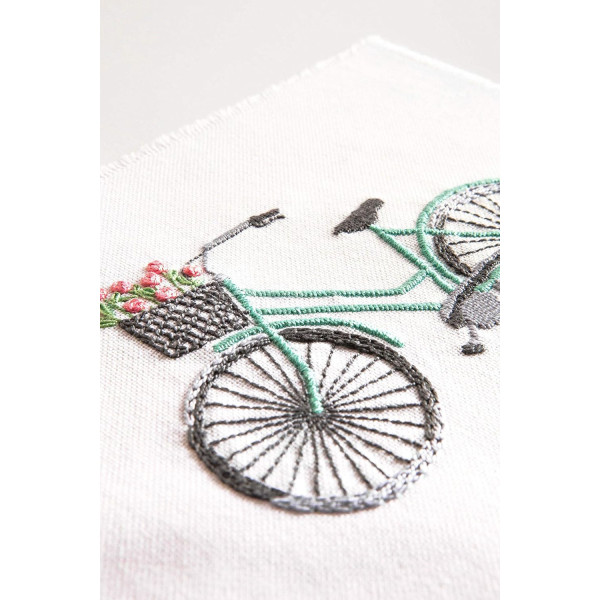 Kit broderie - Bicyclette - DMC - Toile, aiguille et fils - Niveau avancé