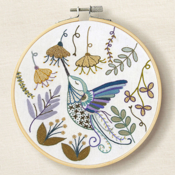 Kit point de croix - Canevas - DMC - Colibri - Toile, fils, aiguilles, tambour