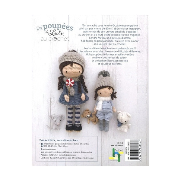 Livre - Les poupées de Lulu au crochet - 8 poupées + 6 animaux - Editions de Saxe