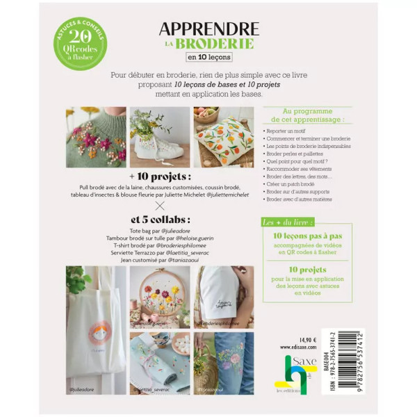 Livre - Apprendre la broderie en 10 leçons - Astuces et conseils - Editions de Saxe