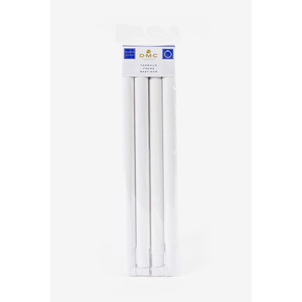 photo - Tambour à broder - À assembler - 43x43cm - Carré - Blanc - Pour broderie - DMC