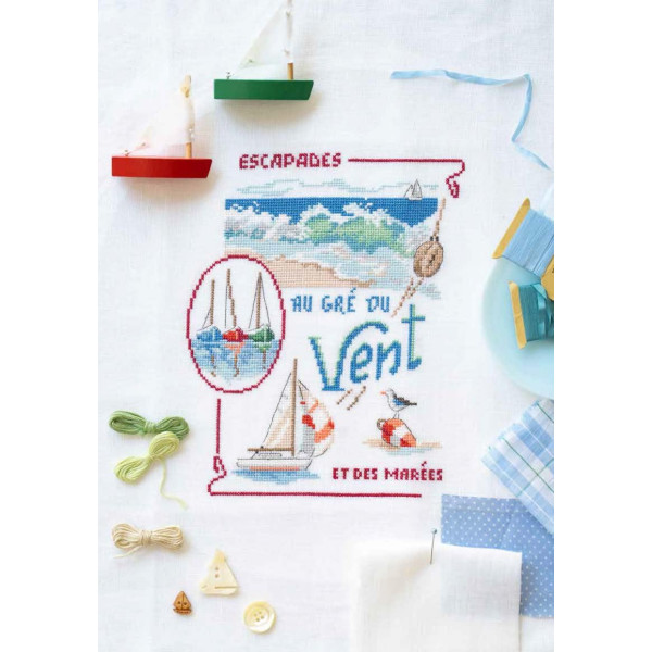 Livre - Bord de mer - Broderie - Point de croix - Mer, bateaux - Mango éditions