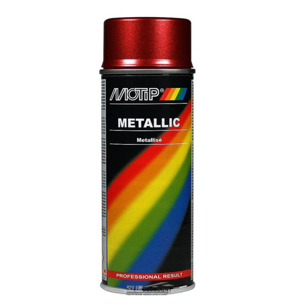 Bombe de peinture - rouge métallisé - Motip pas cher