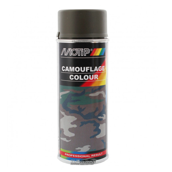 Bombe de peinture de camouflage - vert olive - Motip pas cher