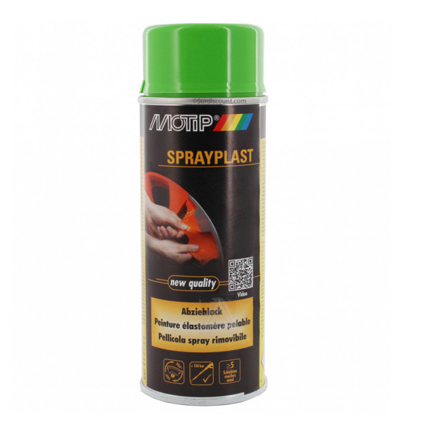 Bombe de peinture pelable - Sprayplast - vert brillant - Motip pas cher