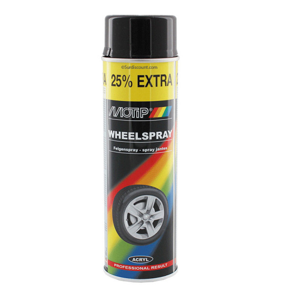 Bombe de peinture pour Jantes - Noir - Motip pas cher