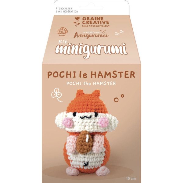 Kit crochet - Pochi le Hamster - Amigurumei - Accessoires inclus - Graine créative