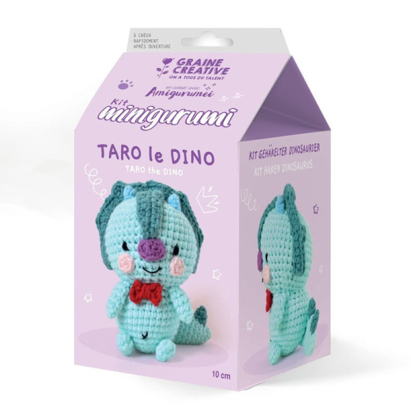 Kit crochet - Taro le Dino - Amigurumei - Accessoires inclus - Graine créative