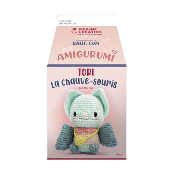 Kit crochet - Tori, la chauve souris - Amigurumei - Accessoires inclus - Graine créative