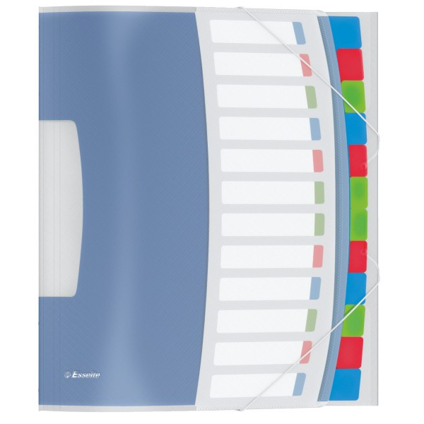Trieur - 12 Touches - Translucide - Multicouleurs - Esselte pas cher