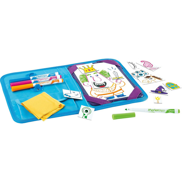 Jeux et dessins pour enfant - Malette de voyage - Ardoise effaçable magnétique - Maped - Travel board