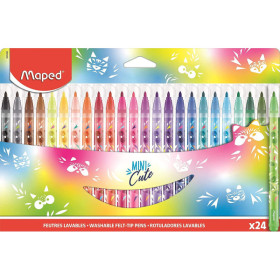 photo-24 mini feutres de coloriage - Pointe moyenne - Encre lavable - Mini Cute - Maped