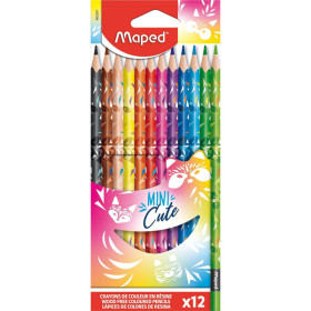 photo-12 crayons de couleur - Coloriage - Dessin - Résistant - Maped - Mini Cute