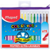 photo-15 feutres de coloriage - Pointe moyenne - Ultra lavable - Color'Peps Long life - Maped