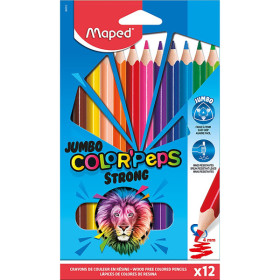 photo-12 crayons de couleur - Large - Coloriage - Très résistants - Maped - Color'Peps Strong