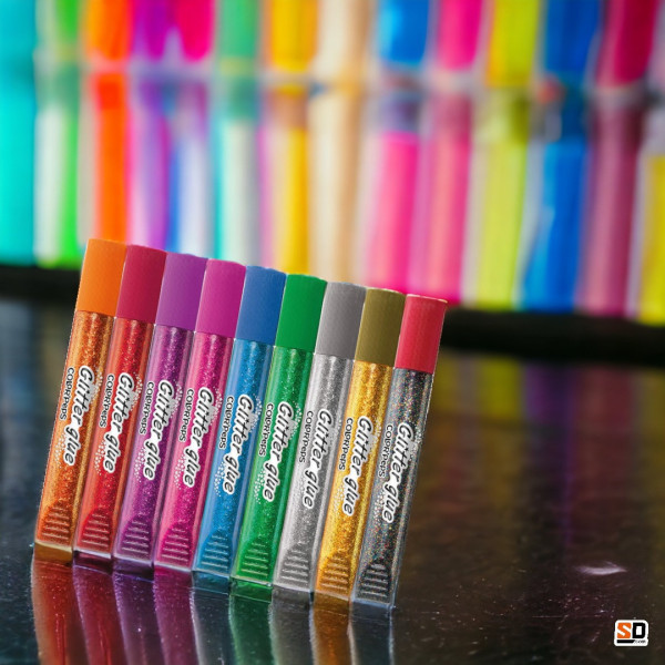 Colles à paillettes - Tubes de colles pailletées brillant - 9 couleurs - Maped Color'Peps