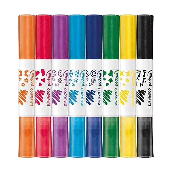 Feutres de coloriage - Tampons de couleur - 2 pointes - Maped Color'Peps Duo Stamp