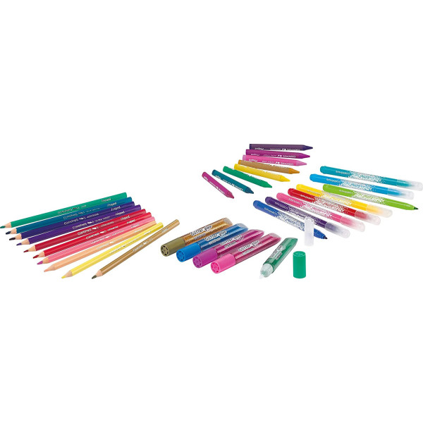 Coffret - Crayons et feutres de coloriage à paillettes - 31 pièces - Maped Color'Peps
