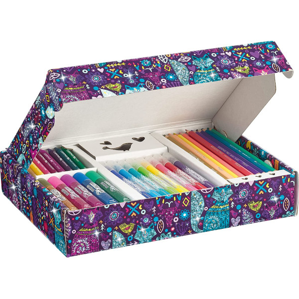 Coffret - Crayons et feutres de coloriage à paillettes - 31 pièces - Maped Color'Peps