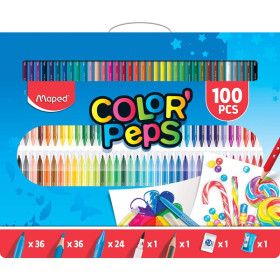 photo-Coffret de crayons et feutres de coloriage - 100 pièces - Maped - Color'Peps