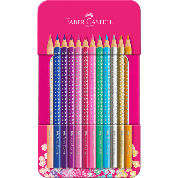 photo-Crayons de couleur - Avec paillettes et strass - Faber-Castell - Sparkle